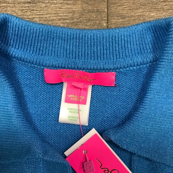 NWT Lilly Pulitzer Lizona Sweater Dress Lunar Blue Women Size XL Long Sleeve New - Picture 9 of 11